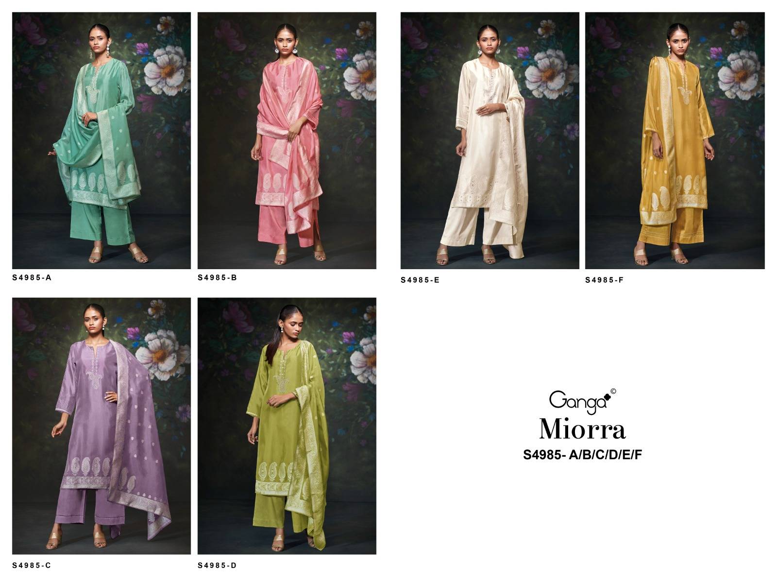 MIORRA 4985 By Ganga Fashion Stylish Beautiful Colourful PURE VISCOSE WOVEN SILK JACOUARD Dresses At Wholesale Price